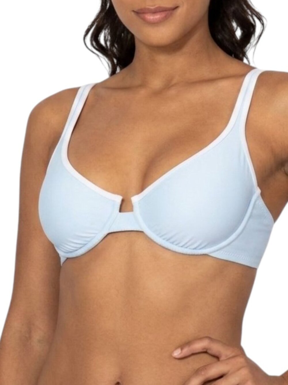 Solid & Striped Contrast Trim Underwire Bikini Swim Top, Small, NWT, Resort